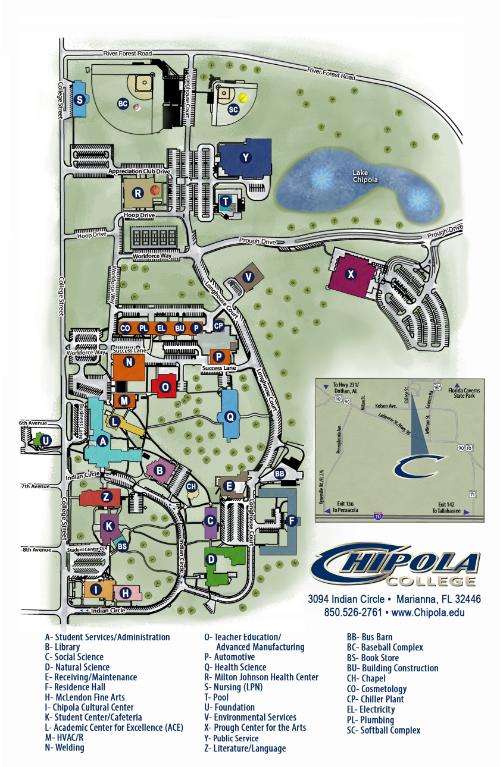 image of campus map that shows building locations by color